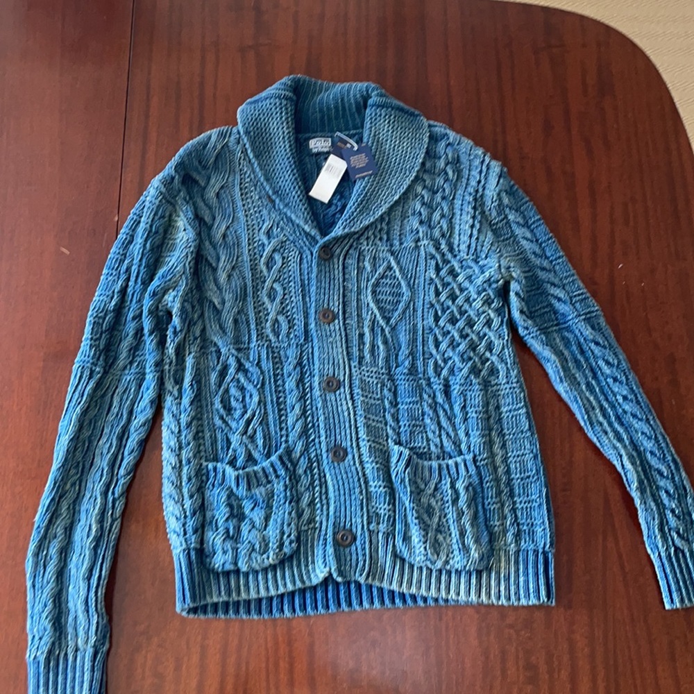 NWT Polo by Ralph Lauren men’s cable knit cardigan